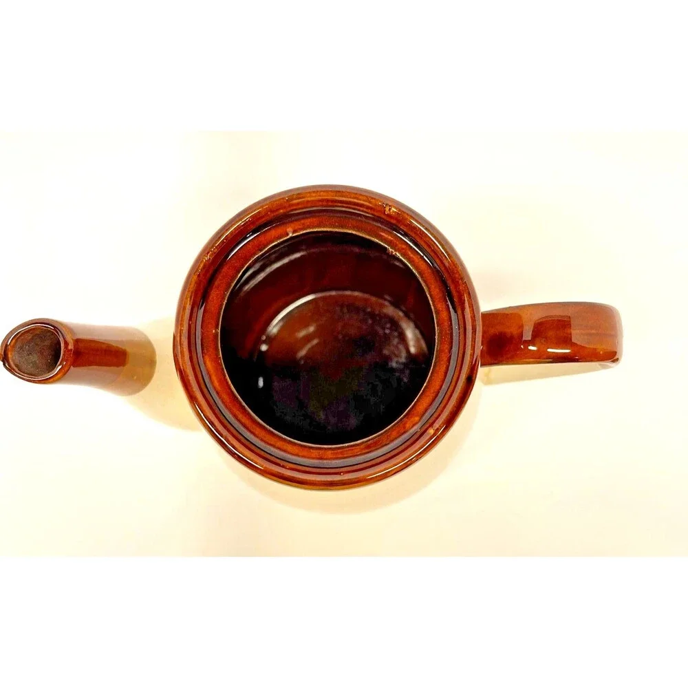 MCM Vintage Gailstyn-Sutton Brittany Ceramic Coffee/Tea Pot Brown Drip Glaze 70s